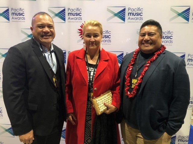 Ron Viviani, Sina Wendt ONZM and Eli Tagi of the Centre for Pacific Languages.