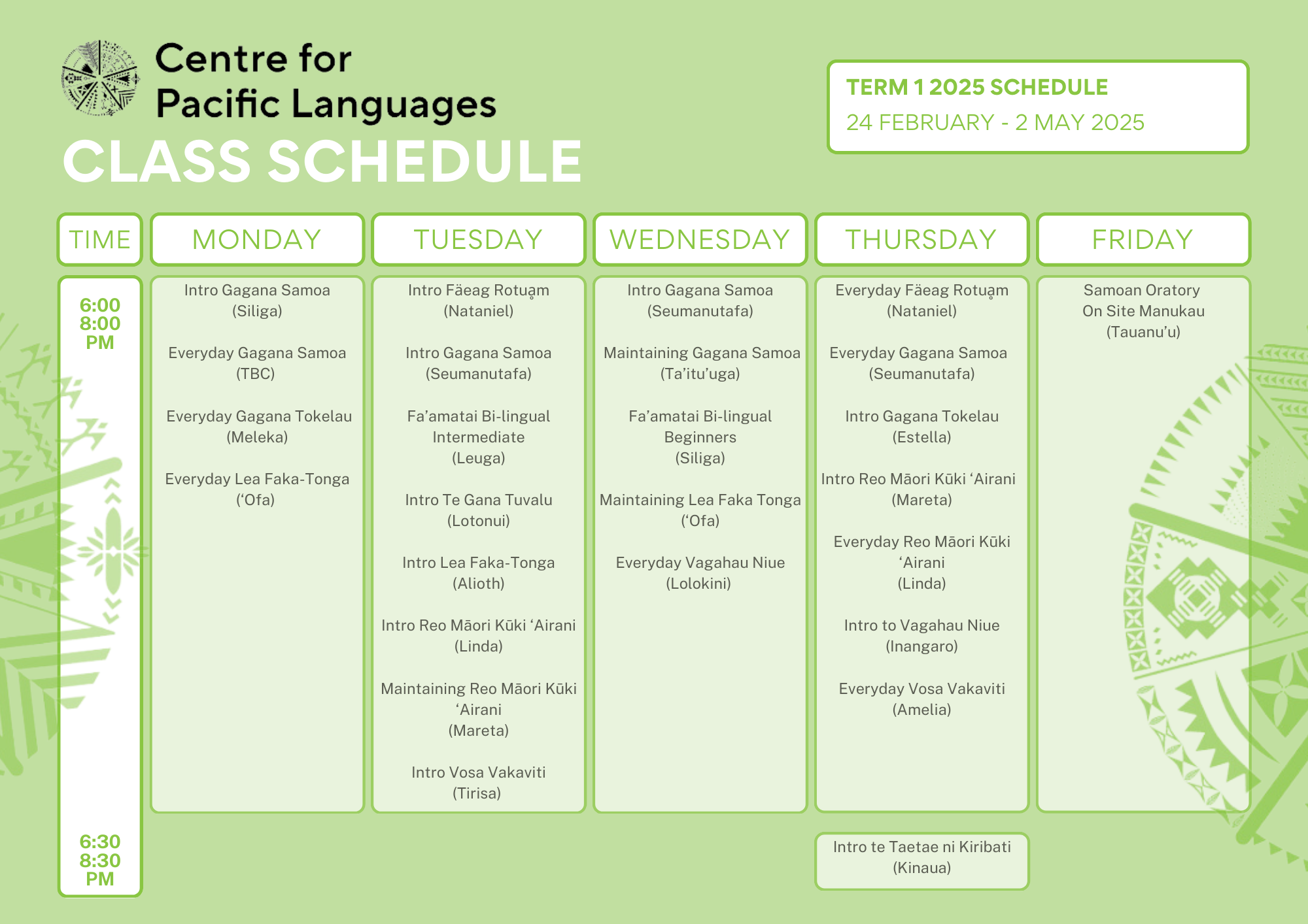 Enrol for our Fully-Funded Pacific Language Courses